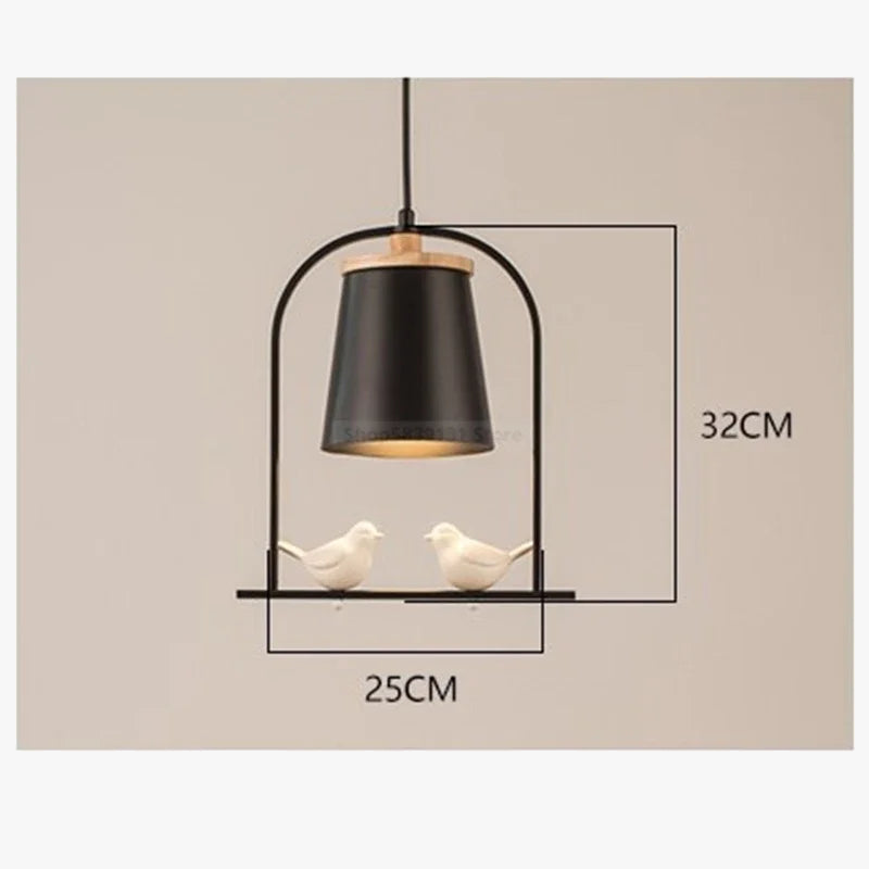 Suspension Nordique Minimaliste avec LED Oiseau Moderne