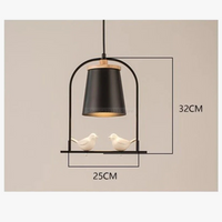 Suspension Nordique Minimaliste avec LED Oiseau Moderne