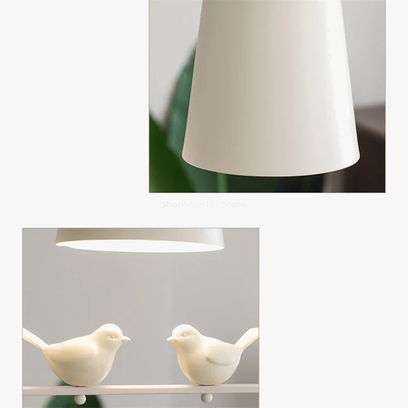 Suspension Nordique Minimaliste avec LED Oiseau Moderne
