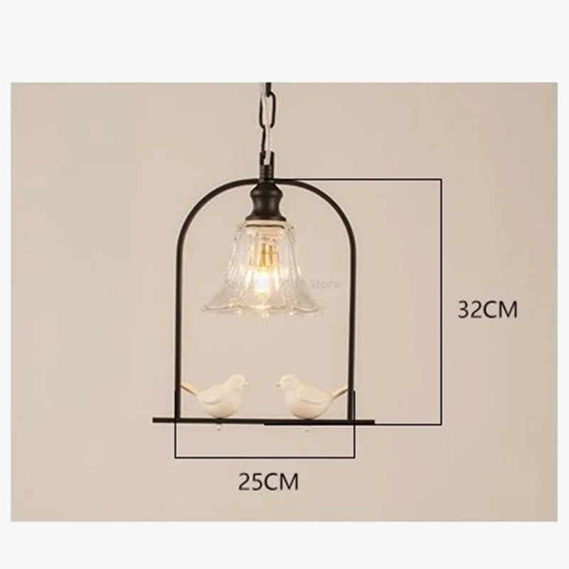 Suspension Nordique Minimaliste avec LED Oiseau Moderne
