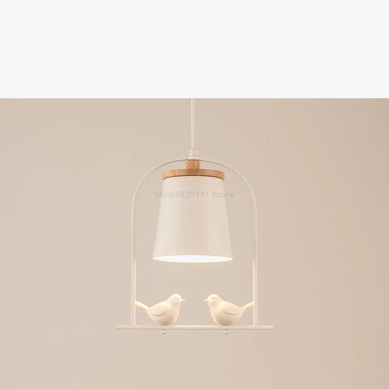 Suspension Nordique Minimaliste avec LED Oiseau Moderne