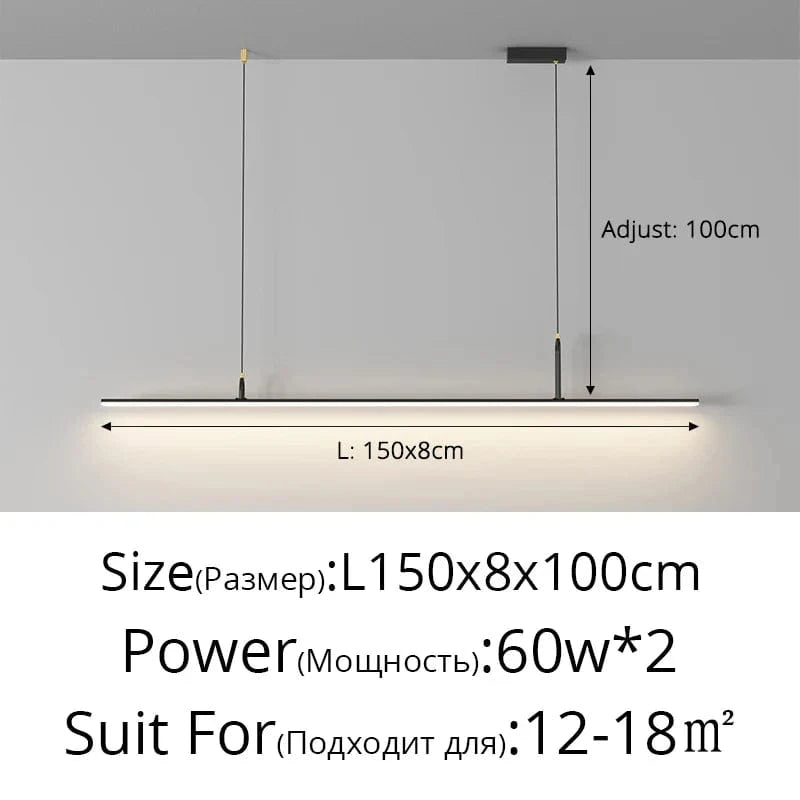 Lampes suspendues modernes : Bande d'éclairage intérieur pour une décoration maison tendance | Marco Lucetti A 150cm / Intensité variable avec télécommande