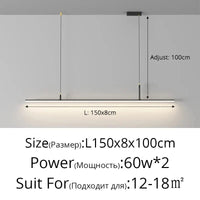Lampes suspendues modernes : Bande d'éclairage intérieur pour une décoration maison tendance | Marco Lucetti A 150cm / Intensité variable avec télécommande