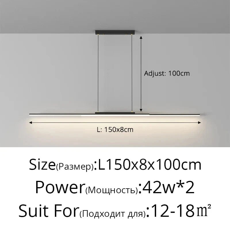 Lampes suspendues modernes : Bande d'éclairage intérieur pour une décoration maison tendance | Marco Lucetti B 150 cm / Intensité variable avec télécommande