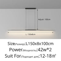 Lampes suspendues modernes : Bande d'éclairage intérieur pour une décoration maison tendance | Marco Lucetti B 150 cm / Intensité variable avec télécommande