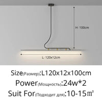 Lampes suspendues modernes : Bande d'éclairage intérieur pour une décoration maison tendance | Marco Lucetti C 120 cm / Blanc chaud, pas de télécommande