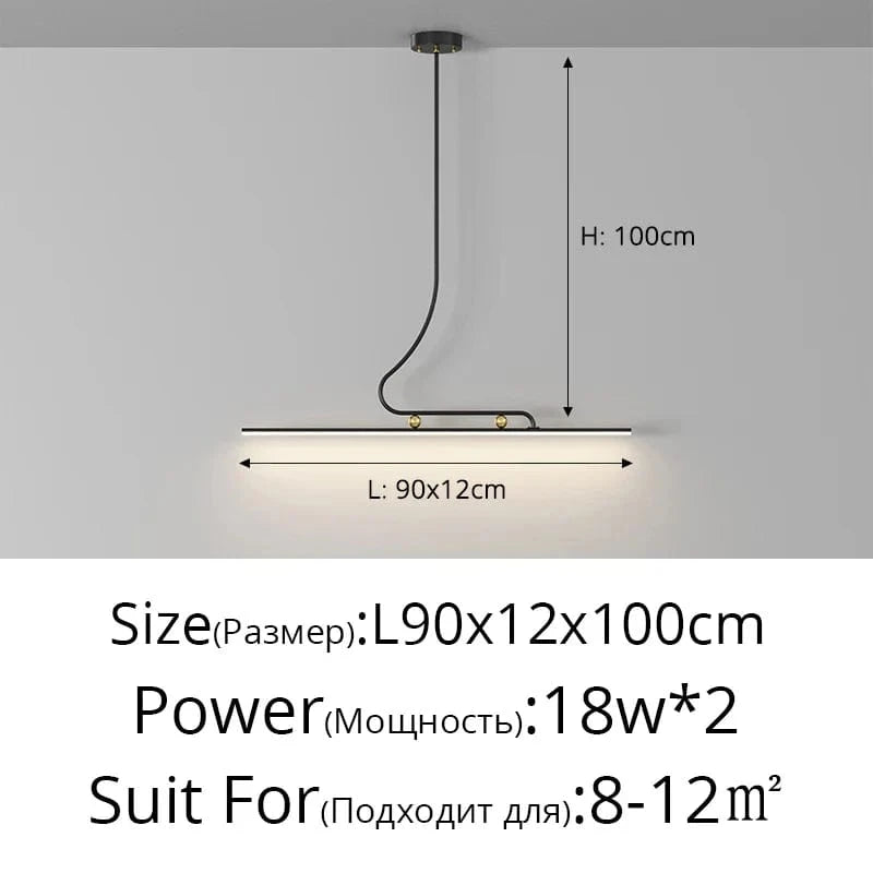 Lampes suspendues modernes : Bande d'éclairage intérieur pour une décoration maison tendance | Marco Lucetti C 90 cm / Intensité variable avec télécommande