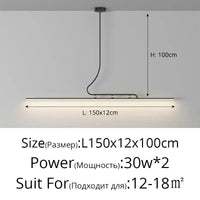 Lampes suspendues modernes : Bande d'éclairage intérieur pour une décoration maison tendance | Marco Lucetti C150cm / Intensité variable avec télécommande
