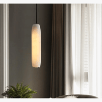 Suspension Luxe en Marbre Naturel avec Fil en Laiton Réglable