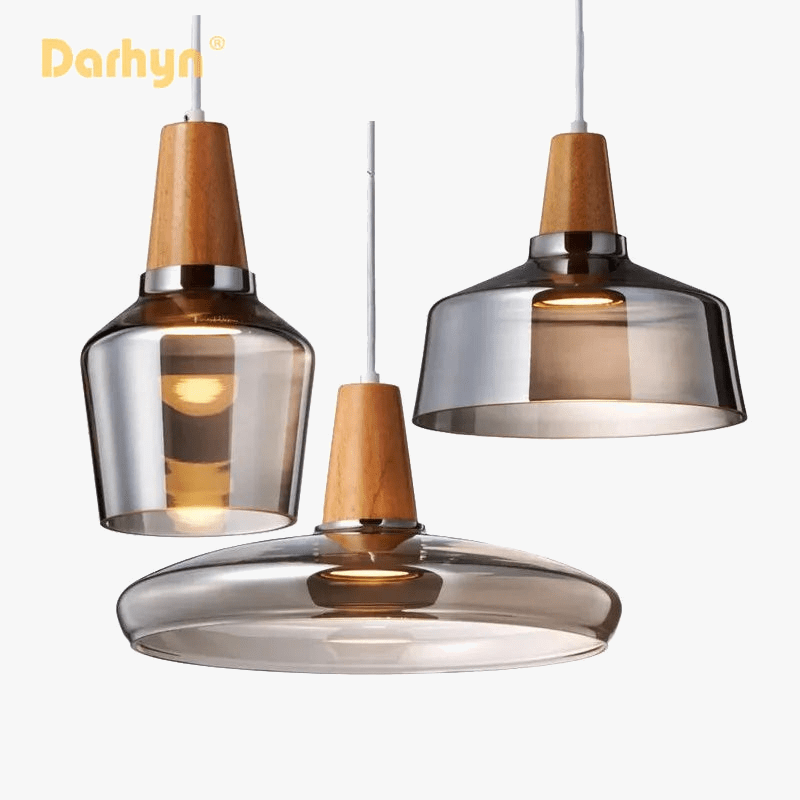 Lampes Suspendues Nordic Industrial en Bois et Verre | Marco Lucetti