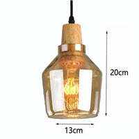 Lampes Suspendues Nordic Industrial en Bois et Verre | Marco Lucetti AA / CHINE