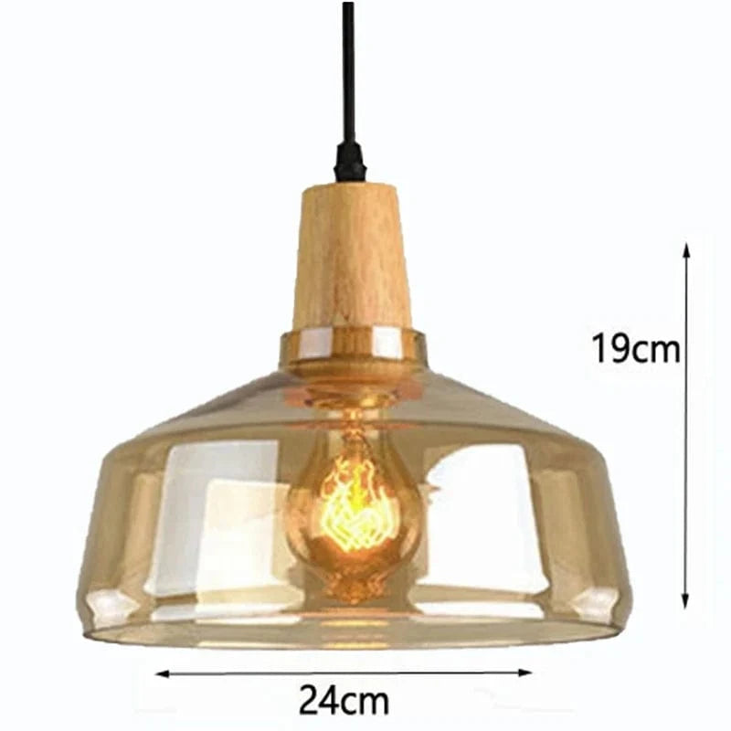 Lampes Suspendues Nordic Industrial en Bois et Verre | Marco Lucetti BA / CHINE