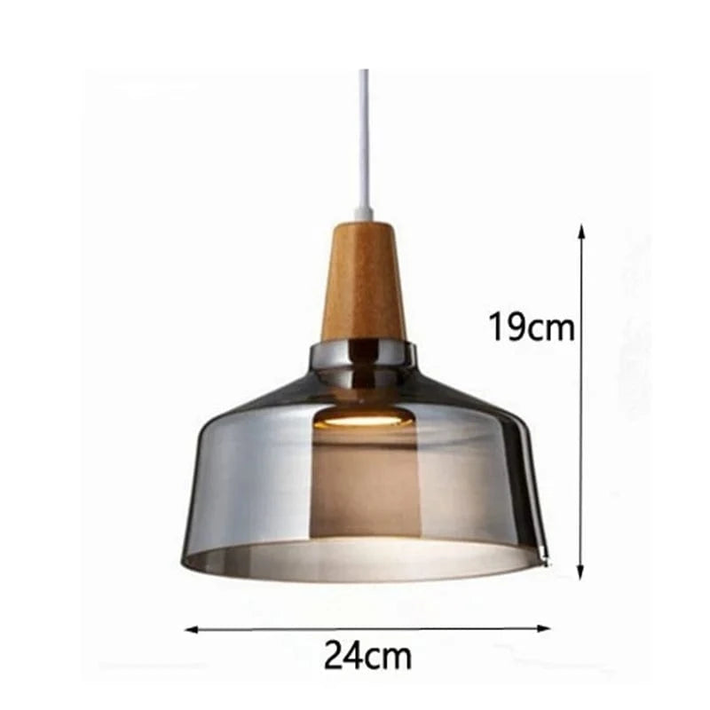 Lampes Suspendues Nordic Industrial en Bois et Verre | Marco Lucetti BG / CHINE