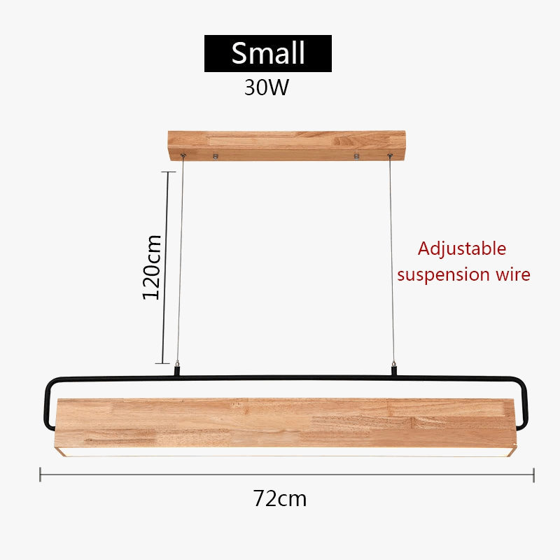 Lampes suspendues nordiques en bois LED modernes - Style Scandinave | Marco Lucetti Bois 72cm / 36W / Blanc neutre | CHINE