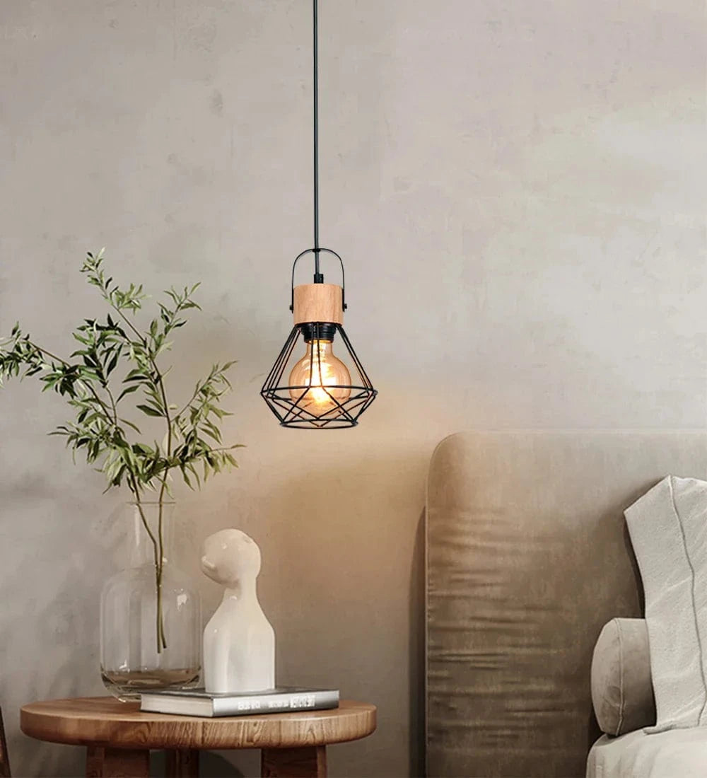 Lampes suspendues nordiques en bois massif pour intérieur design hôtel café bar | Marco Lucetti