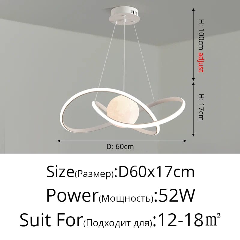 Lampes Suspendues Nordiques Loft avec Ampoules Lune LED | Marco Lucetti