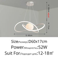 Lampes Suspendues Nordiques Loft avec Ampoules Lune LED | Marco Lucetti