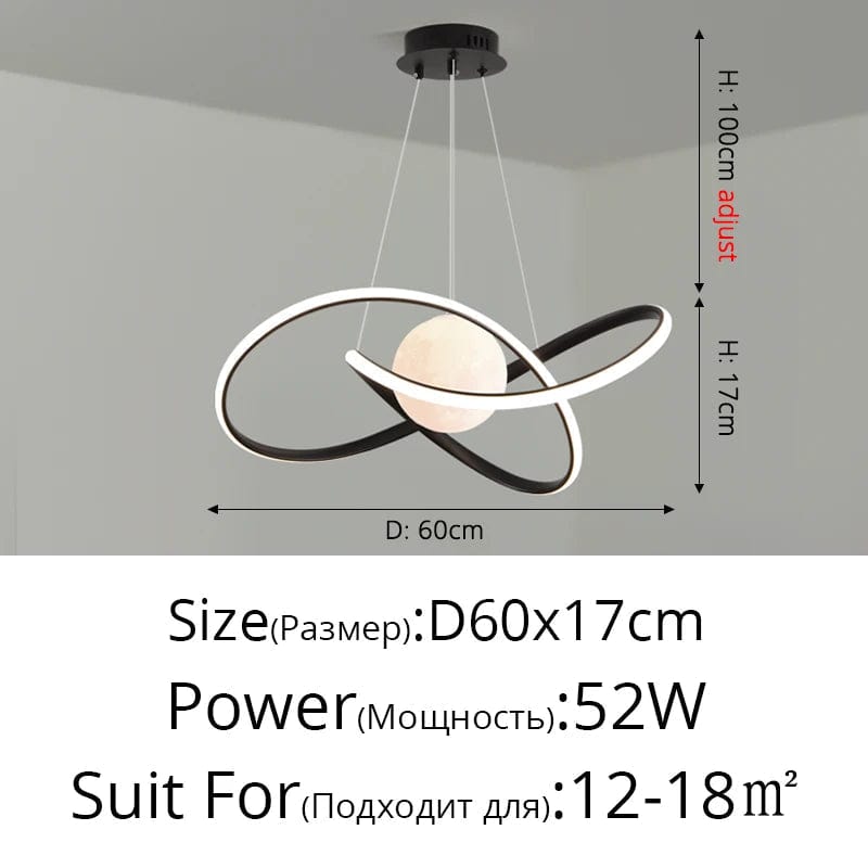 Lampes Suspendues Nordiques Loft avec Ampoules Lune LED | Marco Lucetti