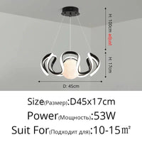 Lampes Suspendues Nordiques Loft avec Ampoules Lune LED | Marco Lucetti B Noir 45cm / 3 couleurs sans télécommande