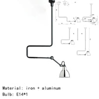 Lampes suspendues rotatives style américain en métal pour une lecture optimale | Marco Lucetti Grand-Chrome / Lumière naturelle