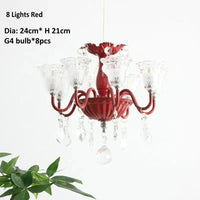 Lampes Suspension Mini Créatives | Marco Lucetti 8 lumières rouge / 3 Température de couleur