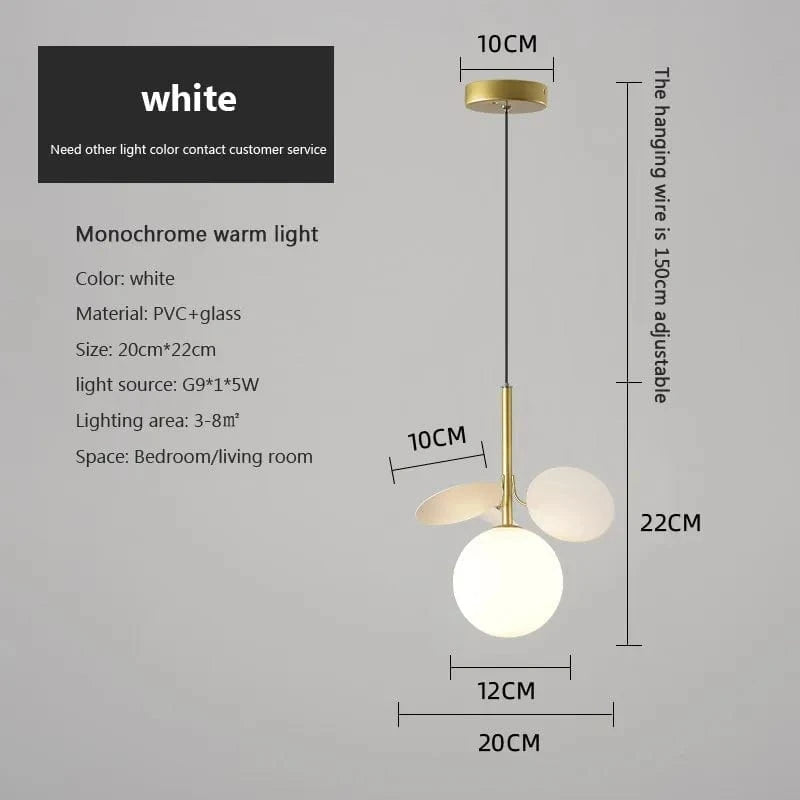 Lampurant LED - Boule de Verre Nordique Suspension Lustre Lampe créative pour Salon, Chambre d'Enfants et Intérieur | Marco Lucetti A blanc / Chine