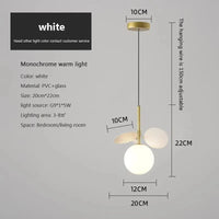 Lampurant LED - Boule de Verre Nordique Suspension Lustre Lampe créative pour Salon, Chambre d'Enfants et Intérieur | Marco Lucetti A blanc / Chine