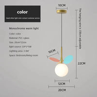 Lampurant LED - Boule de Verre Nordique Suspension Lustre Lampe créative pour Salon, Chambre d'Enfants et Intérieur | Marco Lucetti Ae couleur / Chine