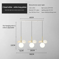 Lampurant LED - Boule de Verre Nordique Suspension Lustre Lampe créative pour Salon, Chambre d'Enfants et Intérieur | Marco Lucetti Assiettes longues B-blanches / Chine