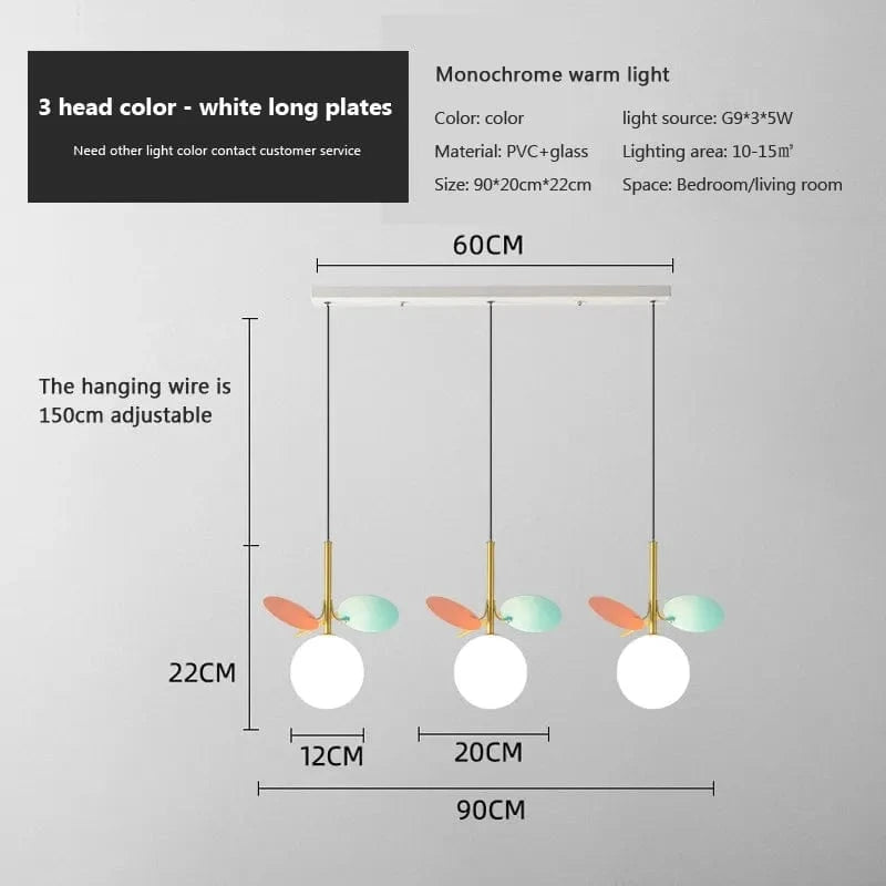 Lampurant LED - Boule de Verre Nordique Suspension Lustre Lampe créative pour Salon, Chambre d'Enfants et Intérieur | Marco Lucetti Assiettes longues C-blanches / Chine