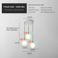 Lampurant LED - Boule de Verre Nordique Suspension Lustre Lampe créative pour Salon, Chambre d'Enfants et Intérieur | Marco Lucetti Disque D-blanc / Chine