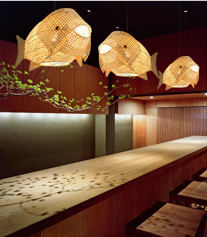 Suspension carpe en bambou - Éléments de Déco Zen