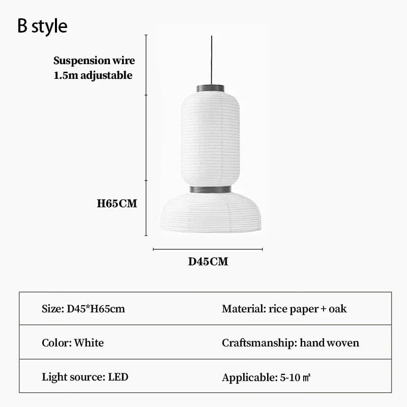 Lanterne Chinoise Sandyha en papier de riz avec éclairage LED - Lustre design pour la décoration intérieure | Marco Lucetti