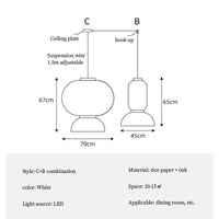 Lanterne Chinoise Sandyha en papier de riz avec éclairage LED - Lustre design pour la décoration intérieure | Marco Lucetti CB / Lumière froide