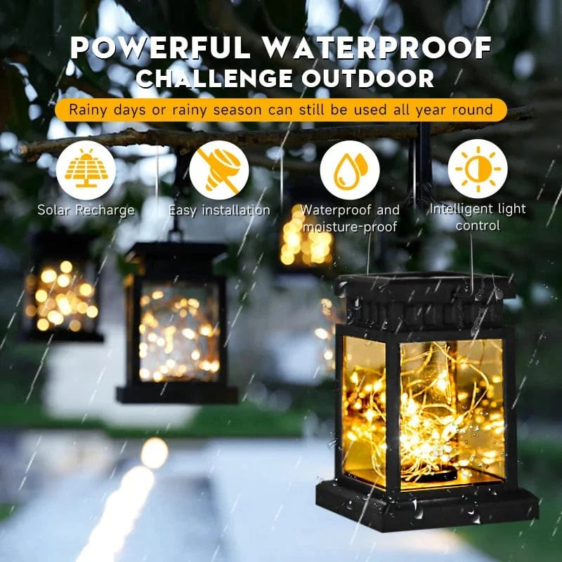 Lanterne solaire d'extérieur suspendue à LED - Éclairez votre jardin avec style | Marco Lucetti