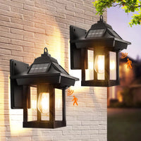 Lanterne solaire LED murale avec détection de mouvement (lot de 2) | Marco Lucetti