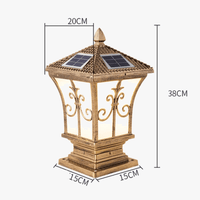 Lampe Solaire pour Pilier de Clôture Carré Vintage avec Télécommande