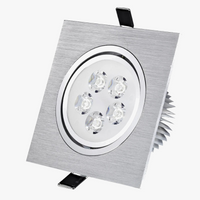 Spot LED carré encastré Dimmable 3W 5W 7W - Éclairage vers le bas - 110V 220V
