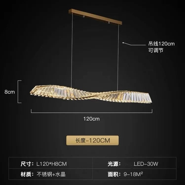 LED Lumière de Luxe Nordique Cristal pour Applique Murale Postmoderne Chic | Marco Lucetti C-120cm / Lumière 3 couleurs