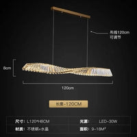 LED Lumière de Luxe Nordique Cristal pour Applique Murale Postmoderne Chic | Marco Lucetti C-120cm / Lumière 3 couleurs