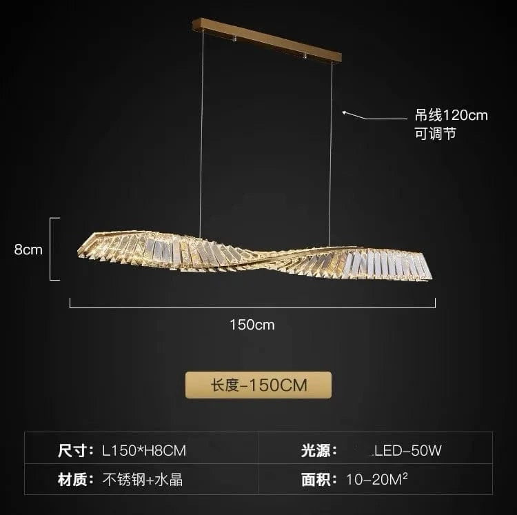 LED Lumière de Luxe Nordique Cristal pour Applique Murale Postmoderne Chic | Marco Lucetti C-150cm / Lumière blanche