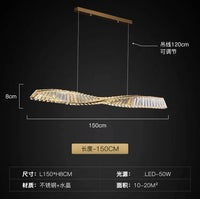 LED Lumière de Luxe Nordique Cristal pour Applique Murale Postmoderne Chic | Marco Lucetti C-150cm / Lumière blanche