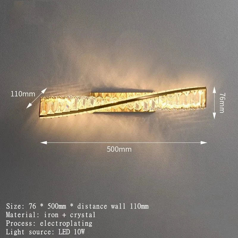 LED Lumière de Luxe Nordique Cristal pour Applique Murale Postmoderne Chic | Marco Lucetti Or 1 / Blanc chaud