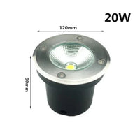LED lumière souterraine 5W 10W 15W 20W 30W - Éclairage extérieur étanche pour jardin et chemin - Spot paysage IP67 220V DC12V | Marco Lucetti 20w / Blanc chaud 220v