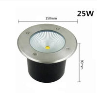 LED lumière souterraine 5W 10W 15W 20W 30W - Éclairage extérieur étanche pour jardin et chemin - Spot paysage IP67 220V DC12V | Marco Lucetti 25w / Blanc chaud 220v