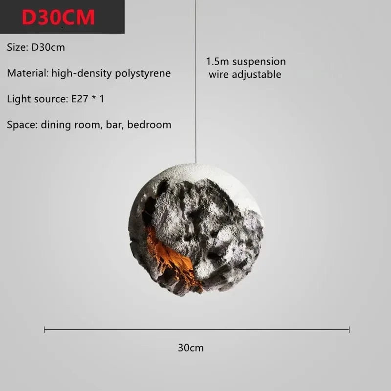 LED Lustre Suspension Wabi Sabi Rétro - Éclairage Planète Lumières Restaurant Bar Art | Marco Lucetti D30cm / Blanc froid