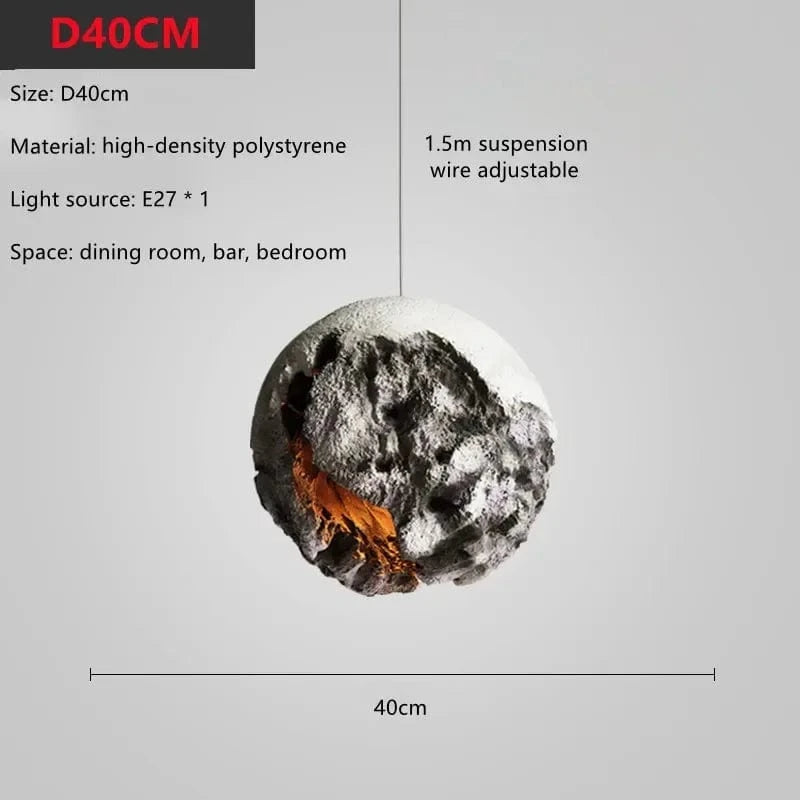 LED Lustre Suspension Wabi Sabi Rétro - Éclairage Planète Lumières Restaurant Bar Art | Marco Lucetti D40cm / Blanc froid