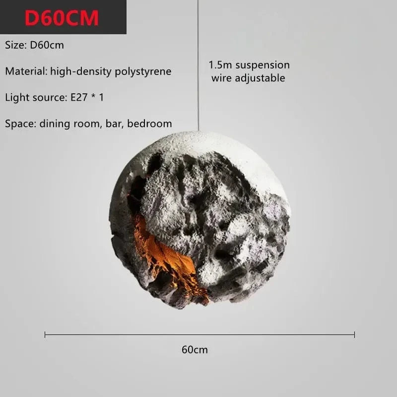 LED Lustre Suspension Wabi Sabi Rétro - Éclairage Planète Lumières Restaurant Bar Art | Marco Lucetti D60cm / Blanc froid