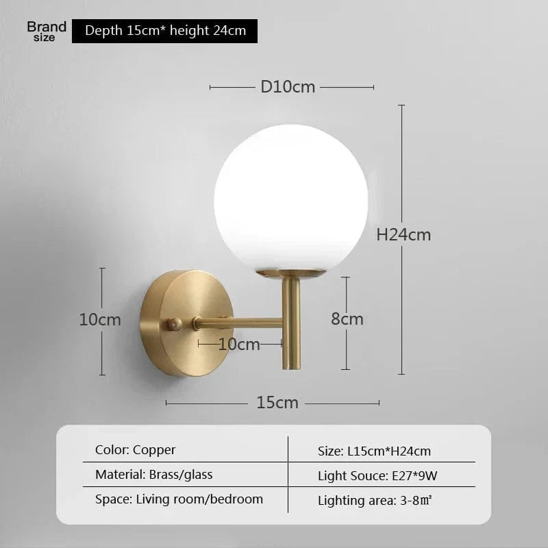LED Luxe : Applique Murale Moderne en Verre pour Salon, Chambre ou Restaurant | Marco Lucetti 10 cm / Sans ampoule