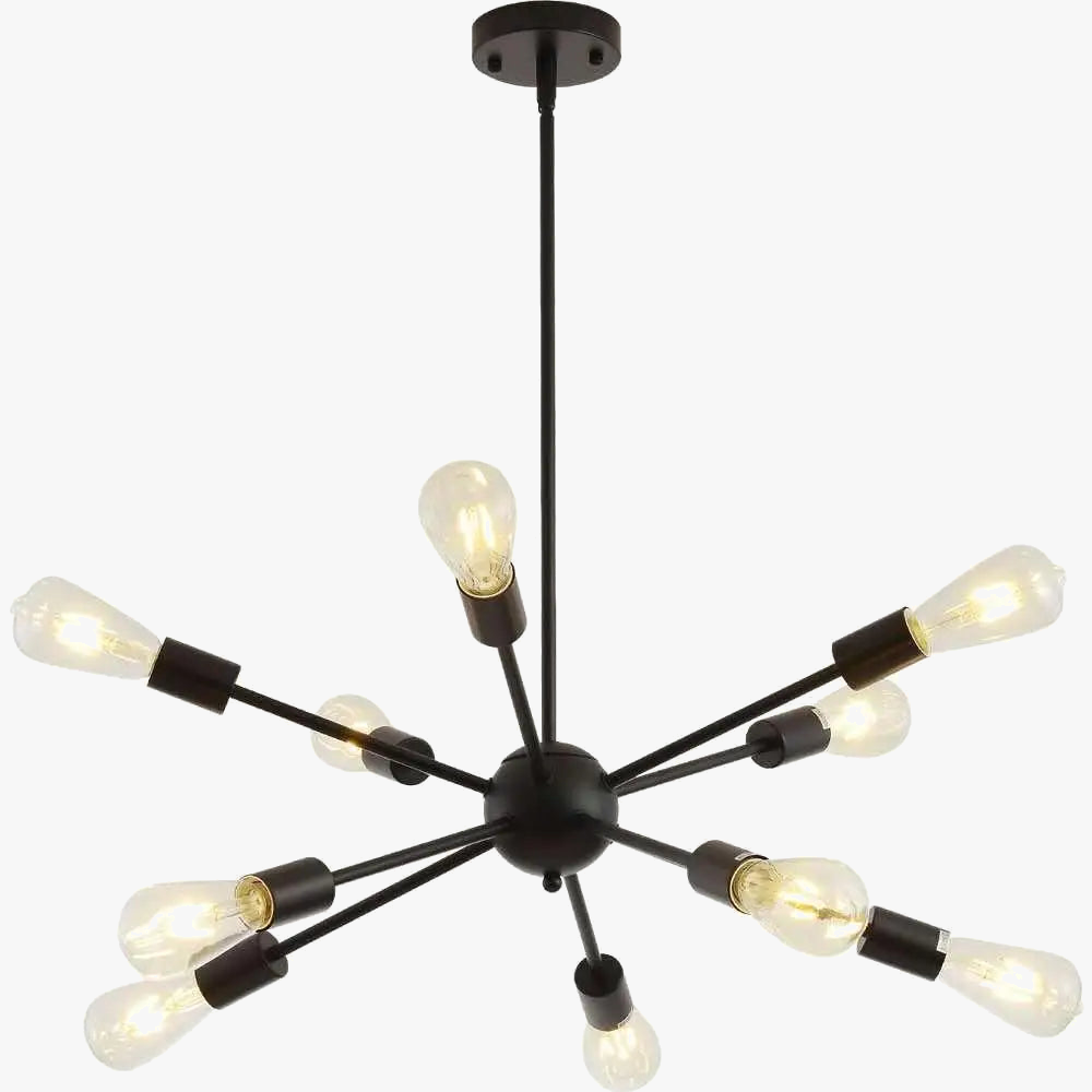 Lustre suspendu industriel en laiton noir brossé pour un design moderne et élégant